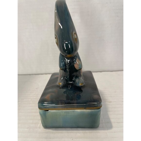 Vintage Blue Mountain Pottery Bunny Treasure Box Figurine 7” Canada - Picture 2 of 11